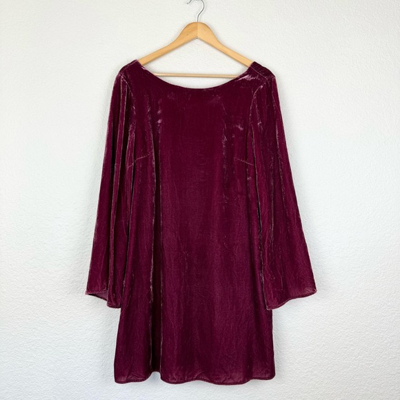 Modcloth Burgundy Velvet Mini Dress - Picture 1 of 8